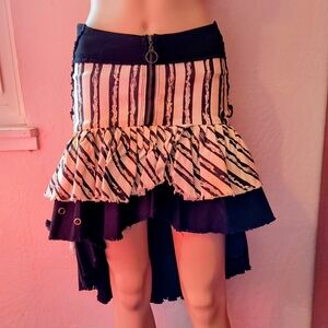 Lip Service Burning Circus Rare Black and Cream High Low Skirt